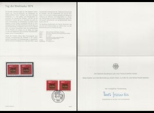D,Bund Mi.Nr. 1023 Tag der Briefmarke, Posthausschild Altheim (je 2 x ** und o)
