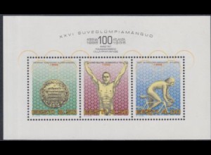 Estland Mi.Nr. Block 9 Olympia 1996 Atlanta, Medaille 1896, A.Neuland, Radsport