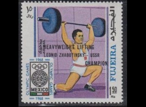 Fujeira Mi.Nr. 298A Olympia 68 Mexiko mit Siegernamen Gewichtheben (1,50)