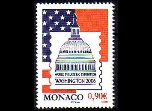 Monaco Mi.Nr. 2802 Int. Briefmarkenausstellung Washington 06, Flagge USA (0,90)