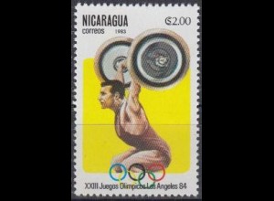 Nicaragua Mi.Nr. 2349 Olymp. Spiele Los Angeles 1984, Gewichtheben (2,00)