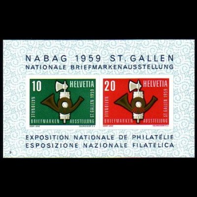 Schweiz Mi.Nr. Block 16 Nat. Briefmarkenausstellung NABAG St. Gallen