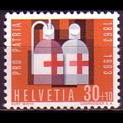 Schweiz Mi.Nr. 778 Pro Patria, Blutkonserven mit Roten Kreuzen (30+10)